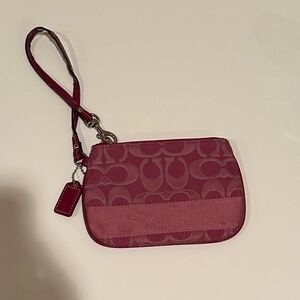 Elegant Pink Coach Wristlet